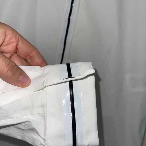 Balenciaga Paris Womens Shirt Size 8 White Button Down Vinyl Trim Pure Cotton - Picture 7 of 9